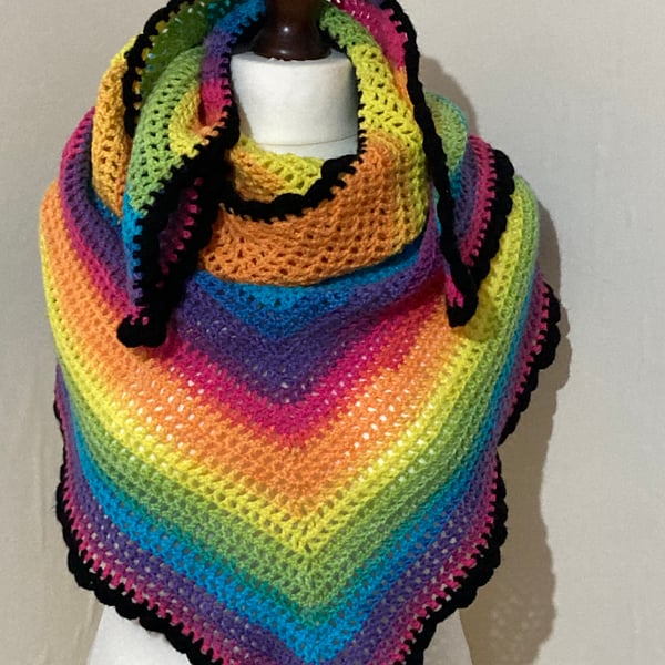 Crochet Rainbow Shawl