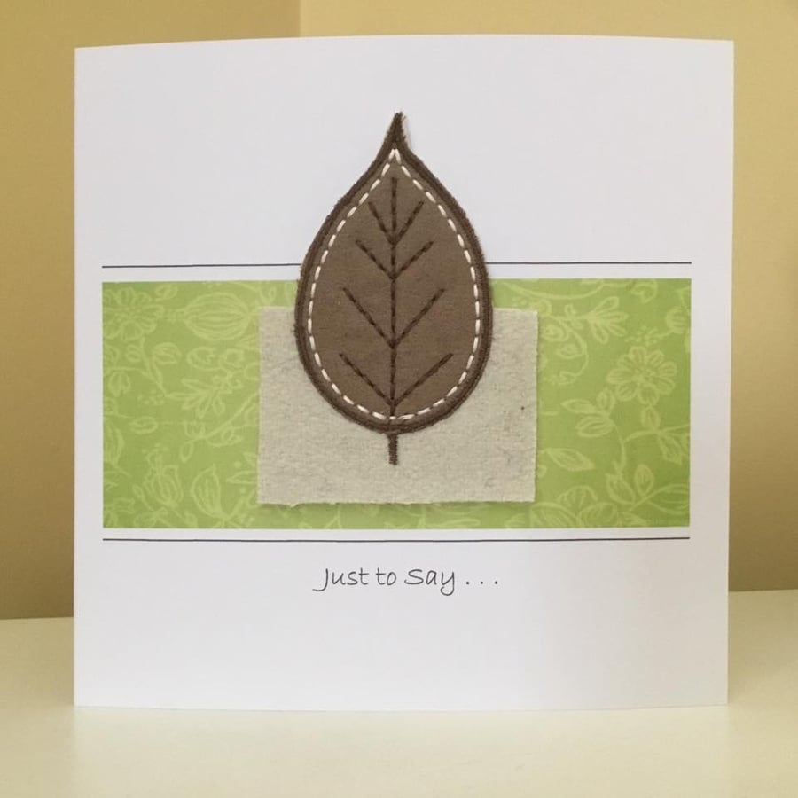 Handmade 'Just to Say . . .' card