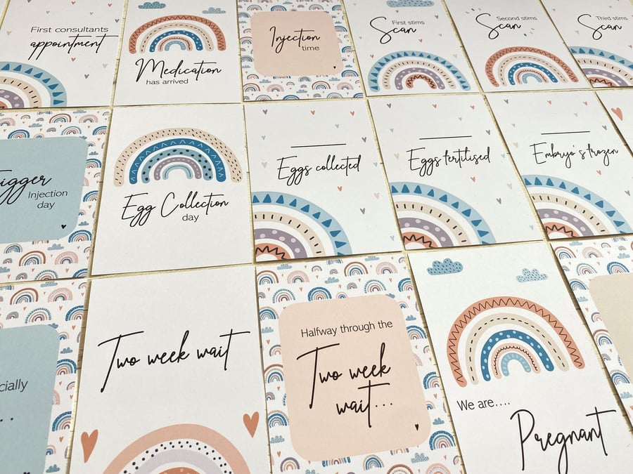 Rainbow IVF Milestone Cards, IUI Milestone Cards, ivf journey cards, ivf gift, 