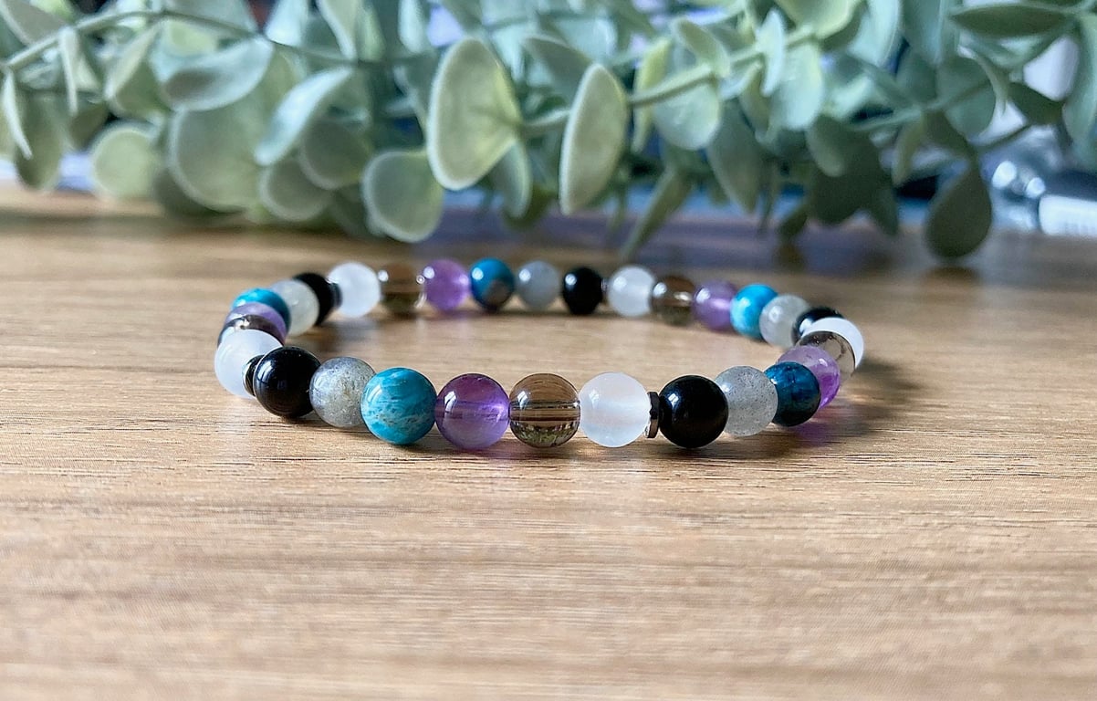 Selenite, Apatite and Labradorite Bracelet 