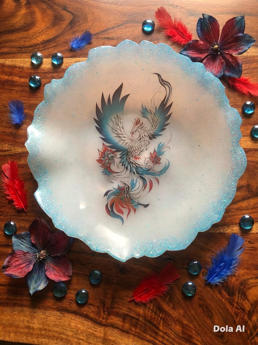 Epoxy Resin Phoenix Design Bowl