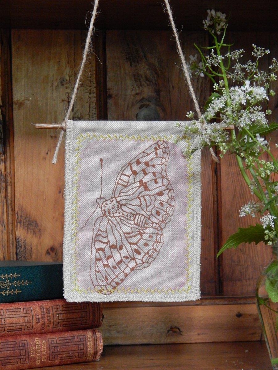 Butterfly - Pink Screen Printed Hanger 