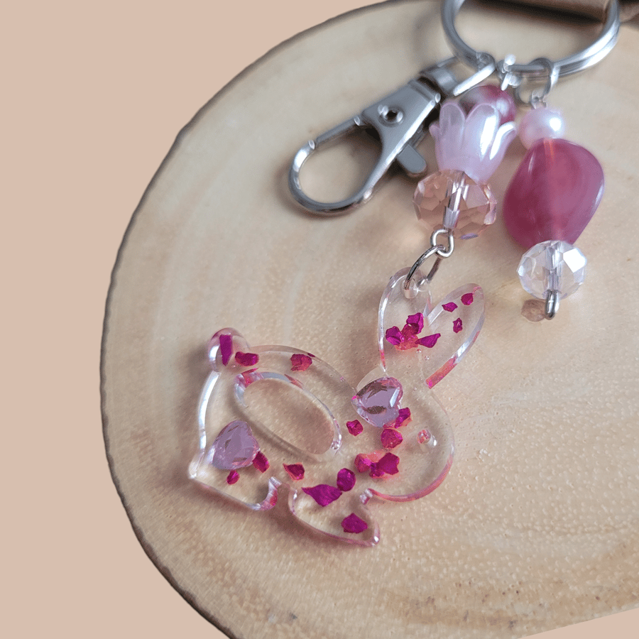 Resin Bunny Bag Charm 