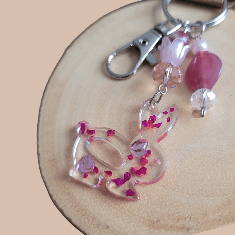Resin Bunny Bag Charm 