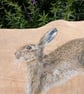 Original Hare Painting on Reclaimed Wood