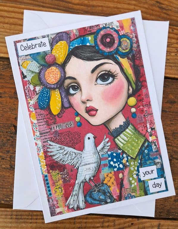 C6715    Birthday Card, Hammered Card, Colourful, Quirky,