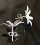 Star of Bethlehem Flower stud earrings made from Silver - Image 2