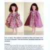Sewing Pattern for Sindy's sister Patch, Dress, Cape and Tights