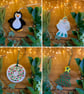 Hand Painted Ceramic Christmas Hanger, Pottery Hanging Decoration - Image 2
