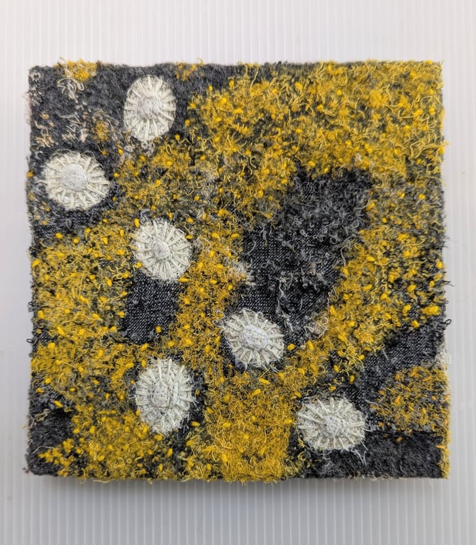Coastal Dreams Textile Art: Maritime Sunburst - UNFRAMED