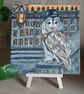 Tawny owl with his Bowler hat and walking cane Original Painting - Image 4