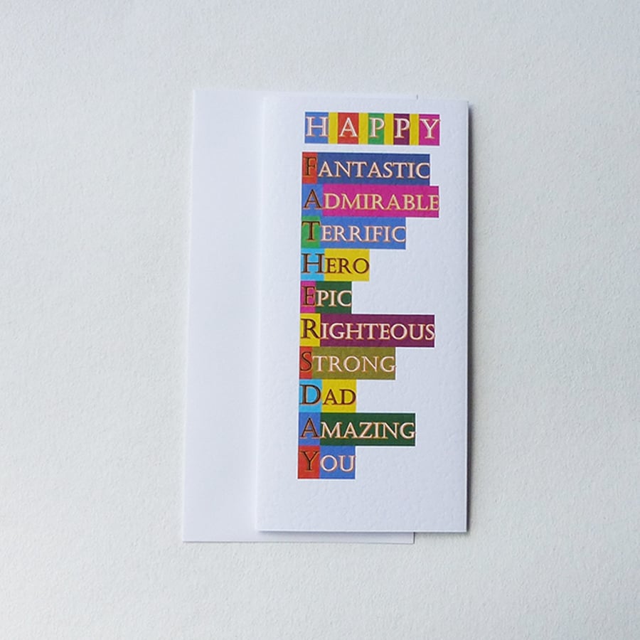 Fathers Day card - White
