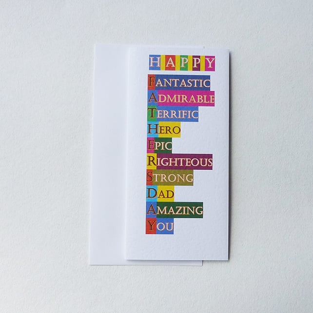 Fathers Day card - White