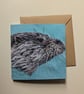 Otter Embroidery Art Greeting Card - Image 2