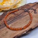 Carnelian and copper extendable bracelet