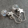 Rainbow bubble earrings, Faerie inspired gift, Silver star earrings