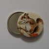 Squirrel Design Fabric Backed Pocket Mirror
