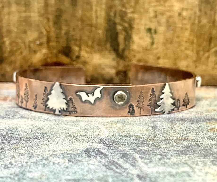 Silver & Copper Harvest Moon Cuff