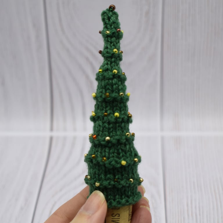 Hand knitted Christmas Tree - Christmas Decorations 