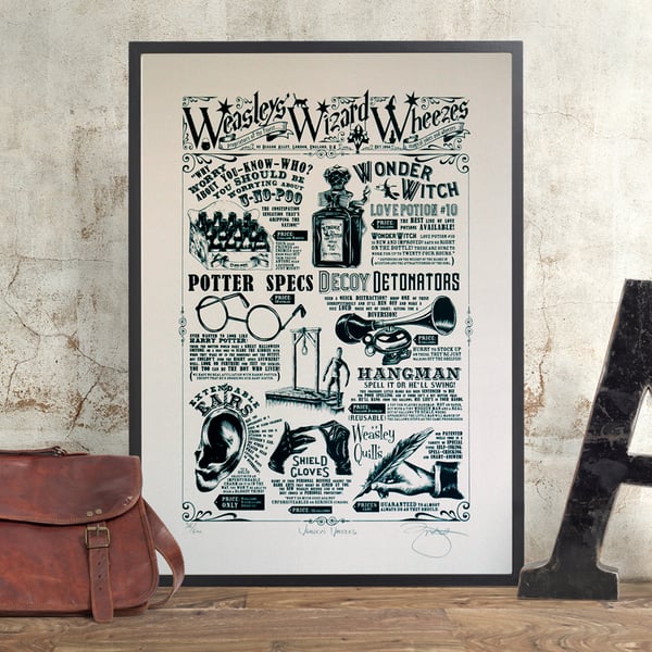 Harry Potter "Weasley's Wheezes' Hand Pulled Limited Edition Screen Print