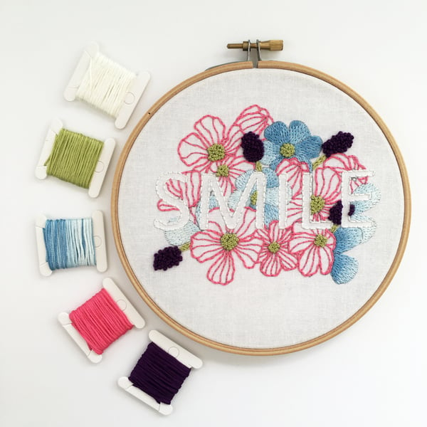Embroidery Kit - Floral Embroidery Kit, Hand Embroidery