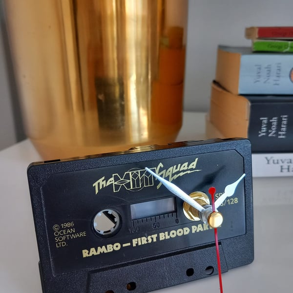 Computer Game Desk Clock upcycled ZX Spectrum Cassette, 80s Retro Gamer Gift