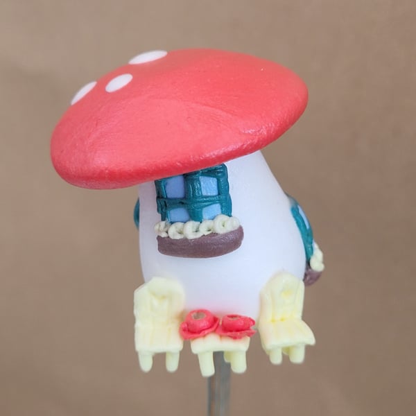 Tea for Two Mushroom Fairy home House Plant Pot Ornament  - Pot Pal 