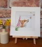 Fox & Butterfly mounted art print