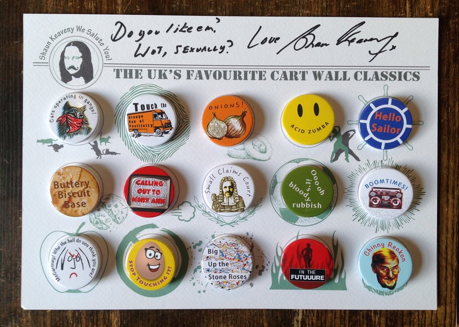 Limited Edition Signed Shaun Keaveny Cart Wall Badge Art Piece. A4. 