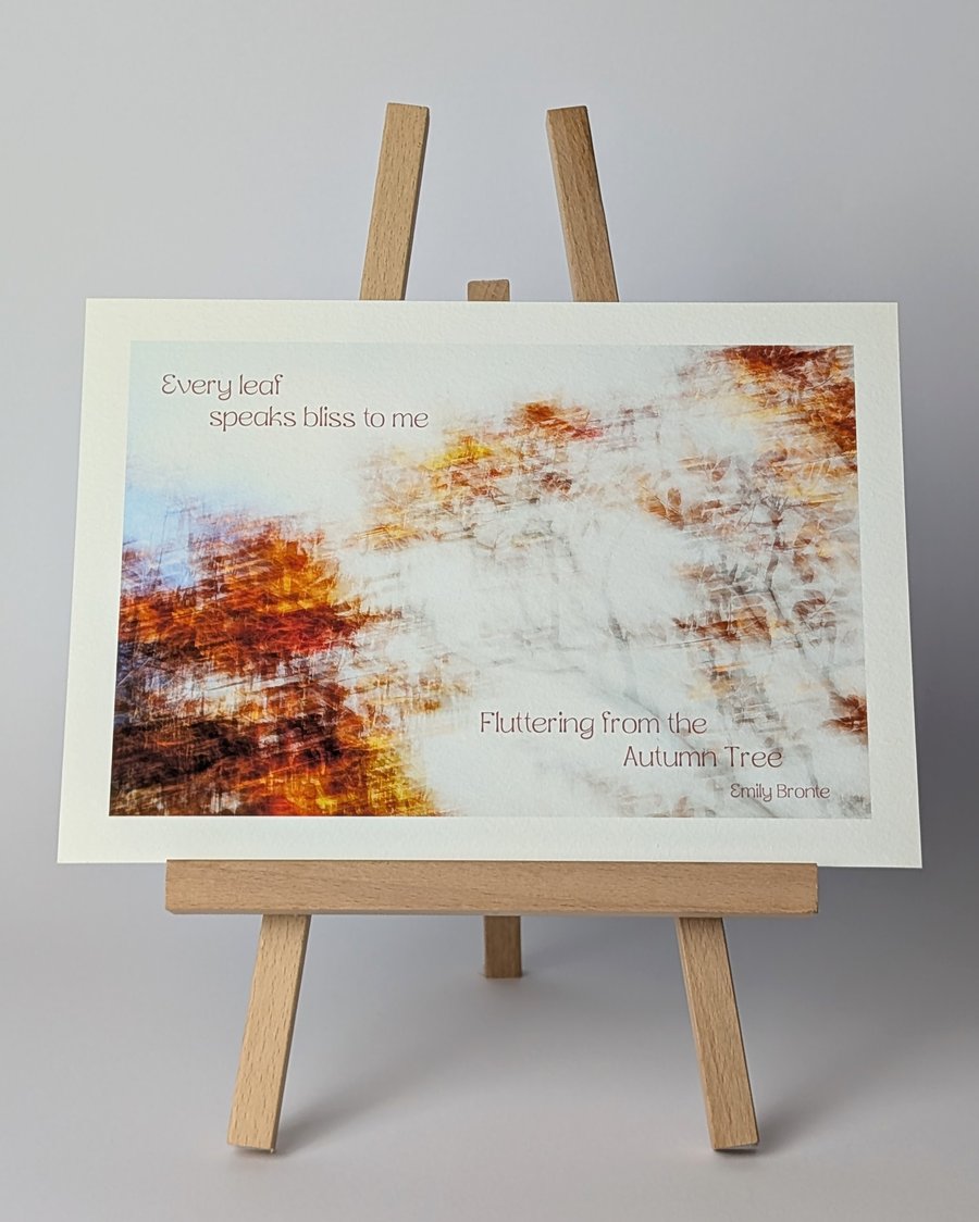Impressionist Autumn Tree Photography Print With Emily Bronte Quote