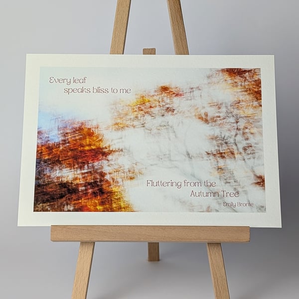 Impressionist Autumn Tree Photography Print With Emily Bronte Quote
