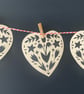 Floral Heart Papercut Garland (White) - Image 4