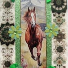 Stallion Horse Pony - Hand Crafted Decoupage Greeting Card - Blank - 3276