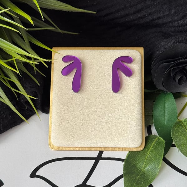 Mirror Purple Matisse Droop Drop Earrings
