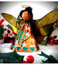 Large: Orange Tin Angel Christmas tree topper - Image 3