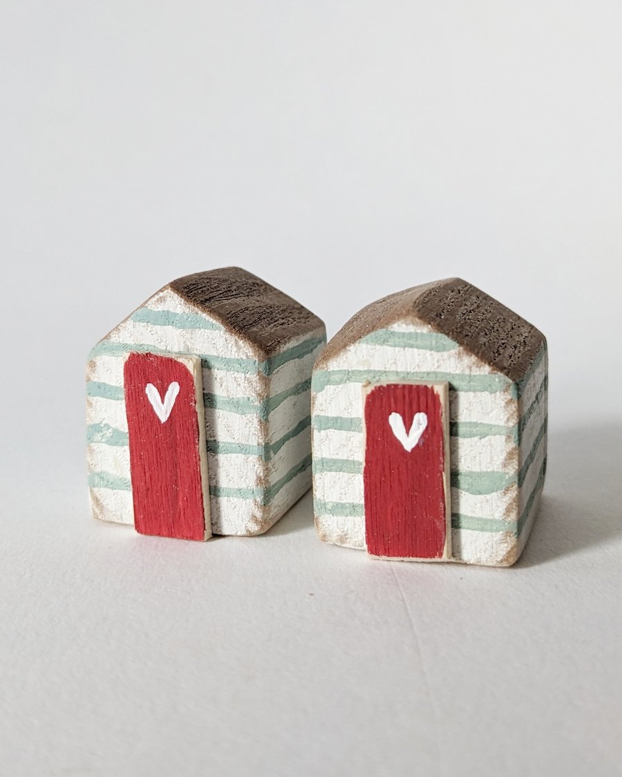 Teeny Hand Painted Wooden Beach Hut