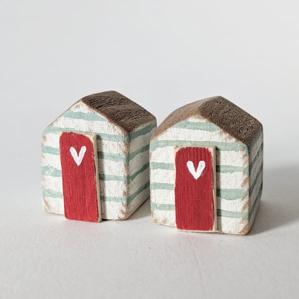 Teeny Hand Painted Wooden Beach Hut