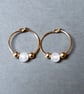 Gold Filled Hoops - Quartz white small - Image 1