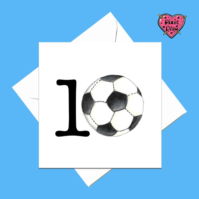 10th birthday card with a football