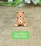 Lung Cancer Awareness Ribbon Bear Pin, Handmade Cancer Support Gift - Image 9