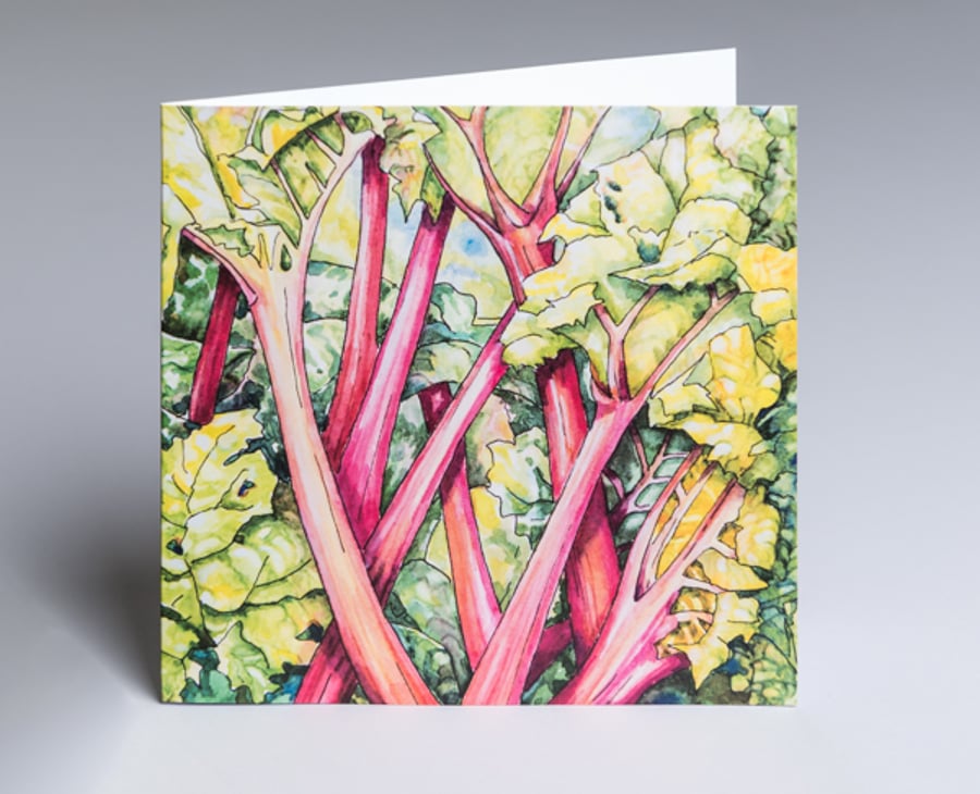 'Rhubarb Rhubarb' - Gardeners greeting card