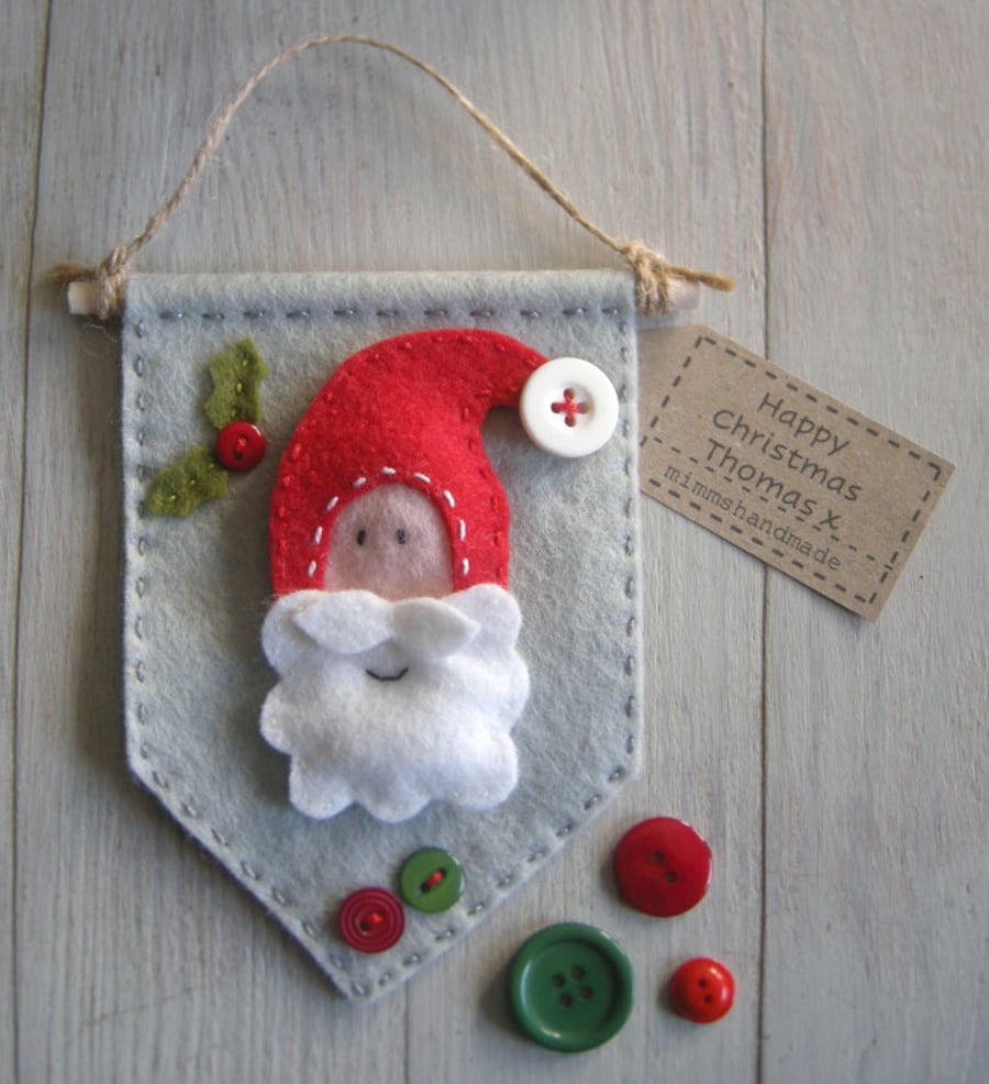 Christmas decoration handmade santa banner can be personalised