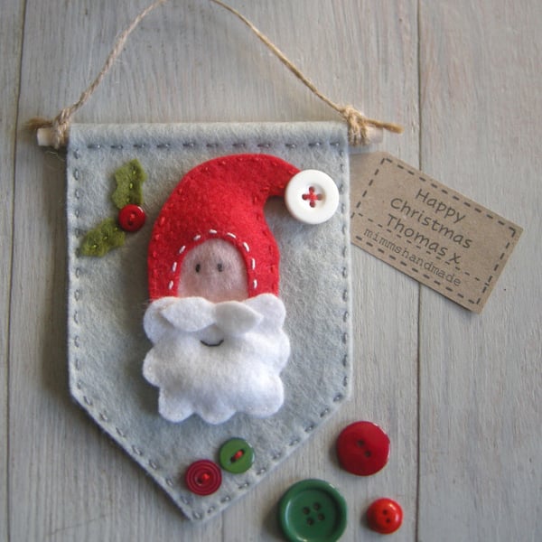 Christmas decoration handmade santa banner can be personalised