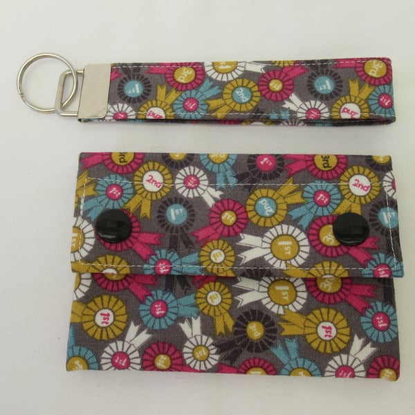 Horse , Equestrian, Show Jumping themed Fabric Wallet and Key Fob