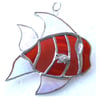Tropical Fish Suncatcher Stained Glass Handmade Red 029