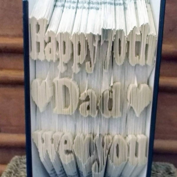 Happy 70th Dad... COMBI Book Folding Pattern - EMAILED PDF PATTERN