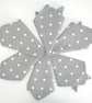 Napkins x 6 Grey and White Polka Dot 14" Serviettes Washable Cotton Cloths