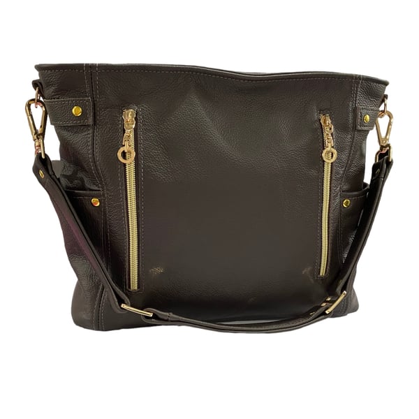 Handbag - Brown Leather Shoulder Bag - Eco-Friendly Gift