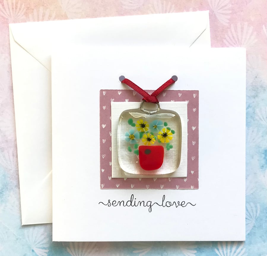Card with Fused Glass Decoration