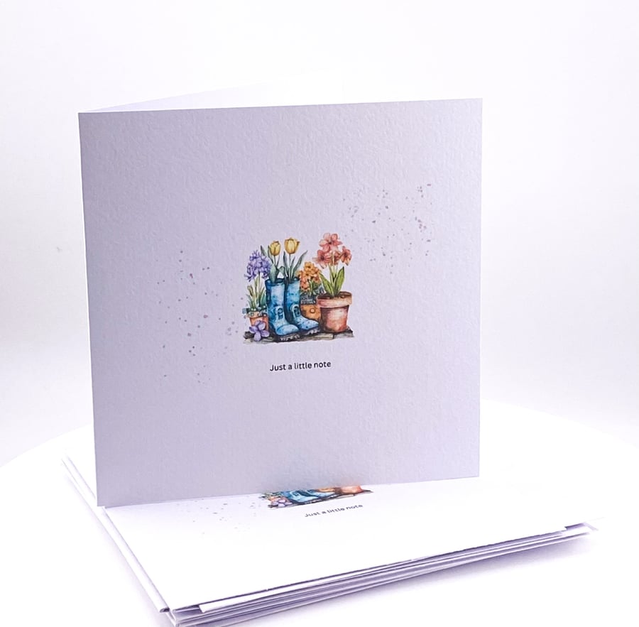 Set of 4 Mini 'Just a Note' Notecards